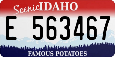 ID license plate E563467