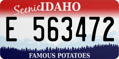 ID license plate E563472