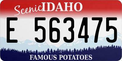 ID license plate E563475