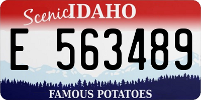 ID license plate E563489