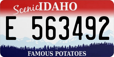 ID license plate E563492