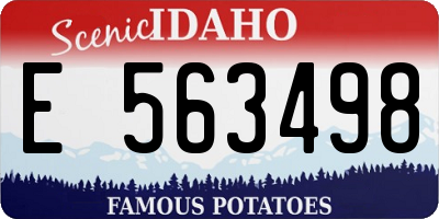 ID license plate E563498