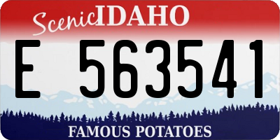 ID license plate E563541