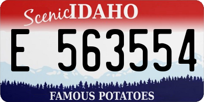 ID license plate E563554