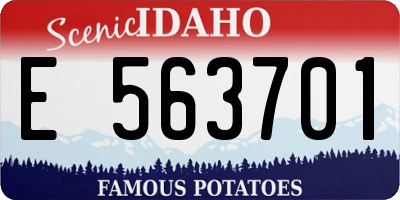 ID license plate E563701