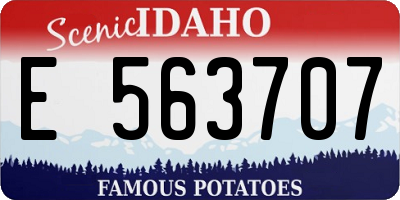 ID license plate E563707