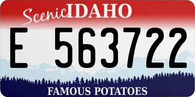 ID license plate E563722