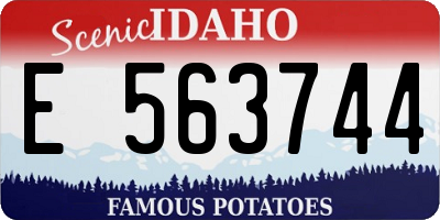 ID license plate E563744