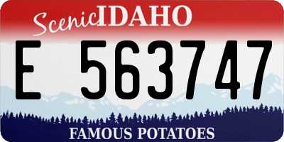 ID license plate E563747