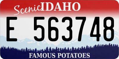 ID license plate E563748