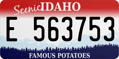 ID license plate E563753