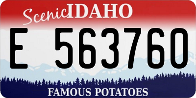 ID license plate E563760