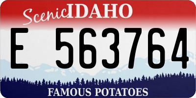 ID license plate E563764