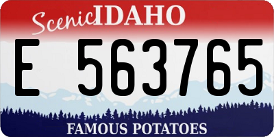 ID license plate E563765