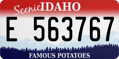 ID license plate E563767