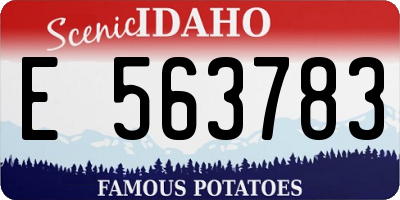 ID license plate E563783