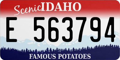 ID license plate E563794