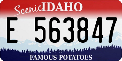 ID license plate E563847