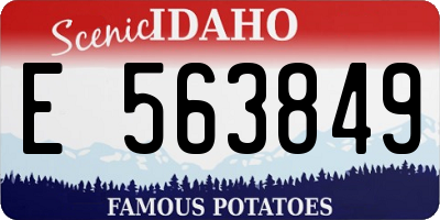 ID license plate E563849