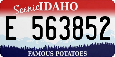 ID license plate E563852