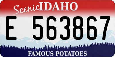 ID license plate E563867