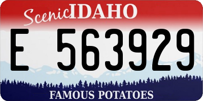 ID license plate E563929