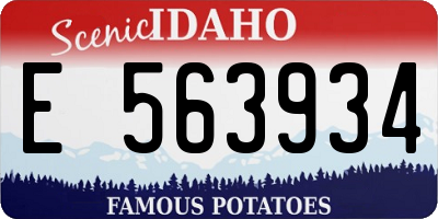 ID license plate E563934