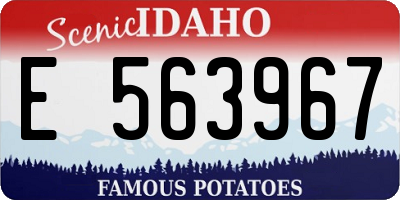 ID license plate E563967