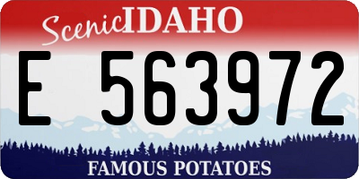 ID license plate E563972