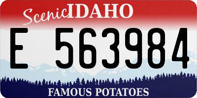 ID license plate E563984