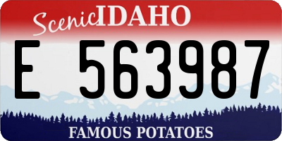 ID license plate E563987
