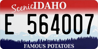 ID license plate E564007