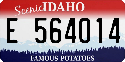 ID license plate E564014