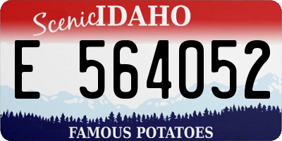 ID license plate E564052