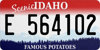 ID license plate E564102