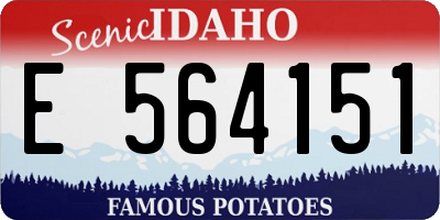 ID license plate E564151