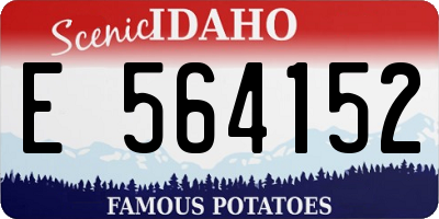 ID license plate E564152