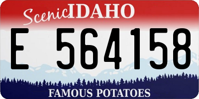 ID license plate E564158