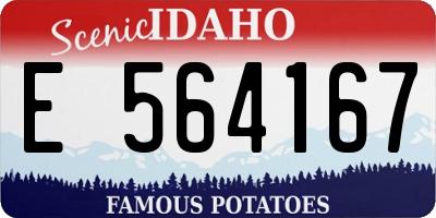 ID license plate E564167
