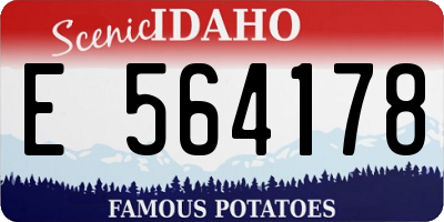 ID license plate E564178