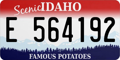 ID license plate E564192