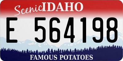 ID license plate E564198