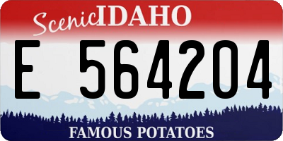 ID license plate E564204