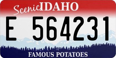 ID license plate E564231
