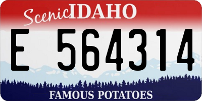 ID license plate E564314