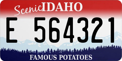 ID license plate E564321