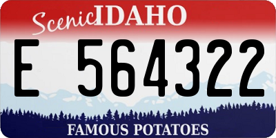 ID license plate E564322