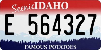 ID license plate E564327