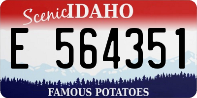ID license plate E564351