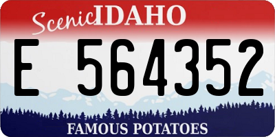 ID license plate E564352